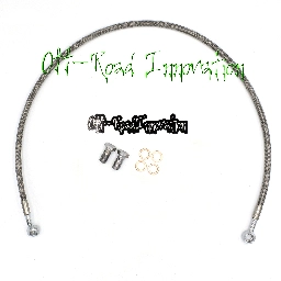 Off-Road Innovation Stainless Rear Brake Line Kit for Kawasaki Tecate-4 KXF250 1987-1988 (T4-BrakeLine-Rr-LS-Cl)