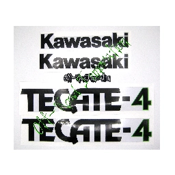 Off-Road Innovation Custom Sticker Kit-White Plastics for Kawasaki Tecate-4 KXF250 1987-1988 (T4-Sticker-K-Wh-Bk)